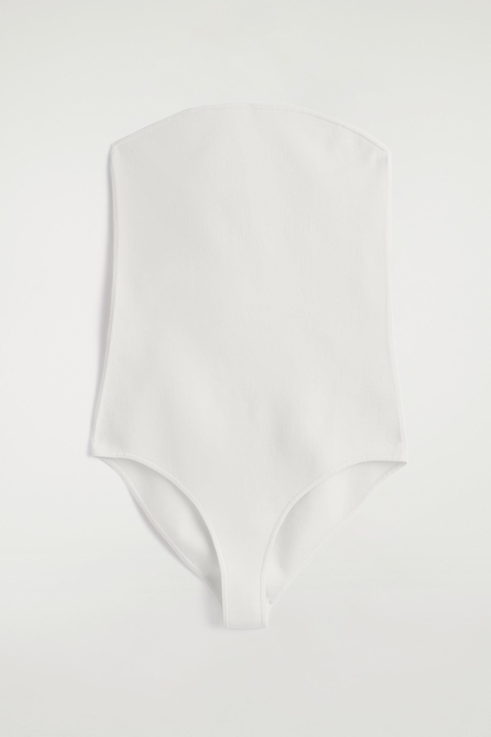 ストラップレス リブ シルク ボディスーツ